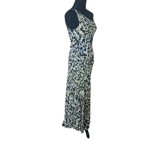 Shona Joy Abstract Chiffon Gown SIZE 4 One Shoulder Dress Formal Designer $480 - Picture 10 of 13